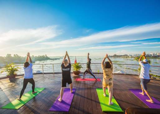 Start your day with an invigorating yoga session on the deck