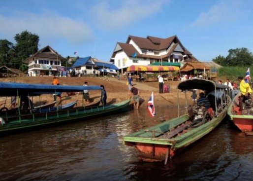 Laos River Cruise embark at Chiang Saen