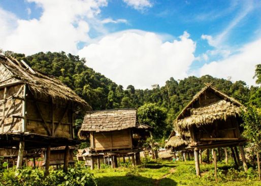 Visit a traditional Khum village, where you'll see stilted bamboo houses and rice paddies