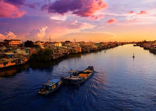 Sunset on Mekong River